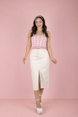 Falda midi hueso