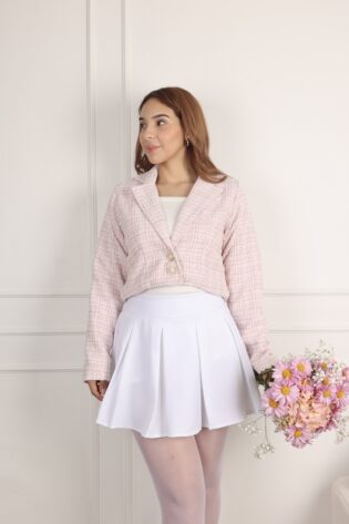 Falda plisada blanca