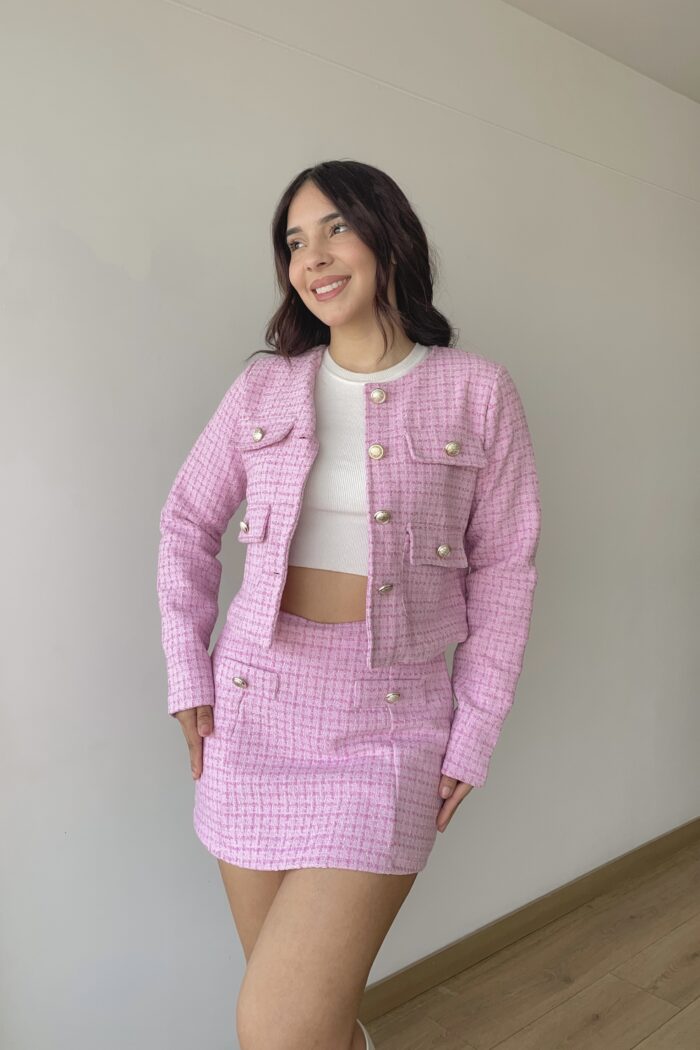 Set Chanel botones rosa - Imagen 3