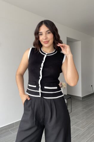Chaleco tejido negro