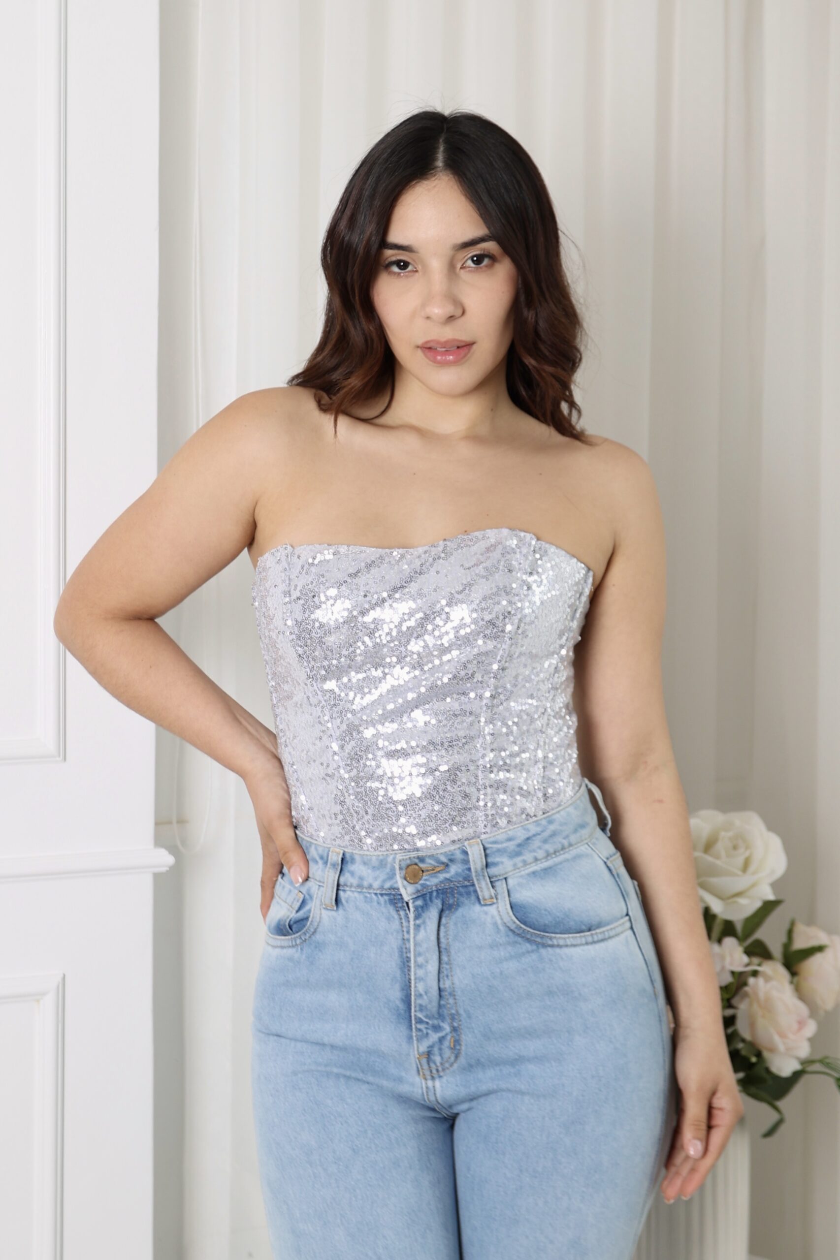 Corset shine plateado - Imagen 3