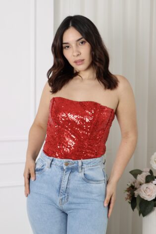 Corset shine rojo