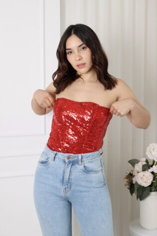Corset shine rojo