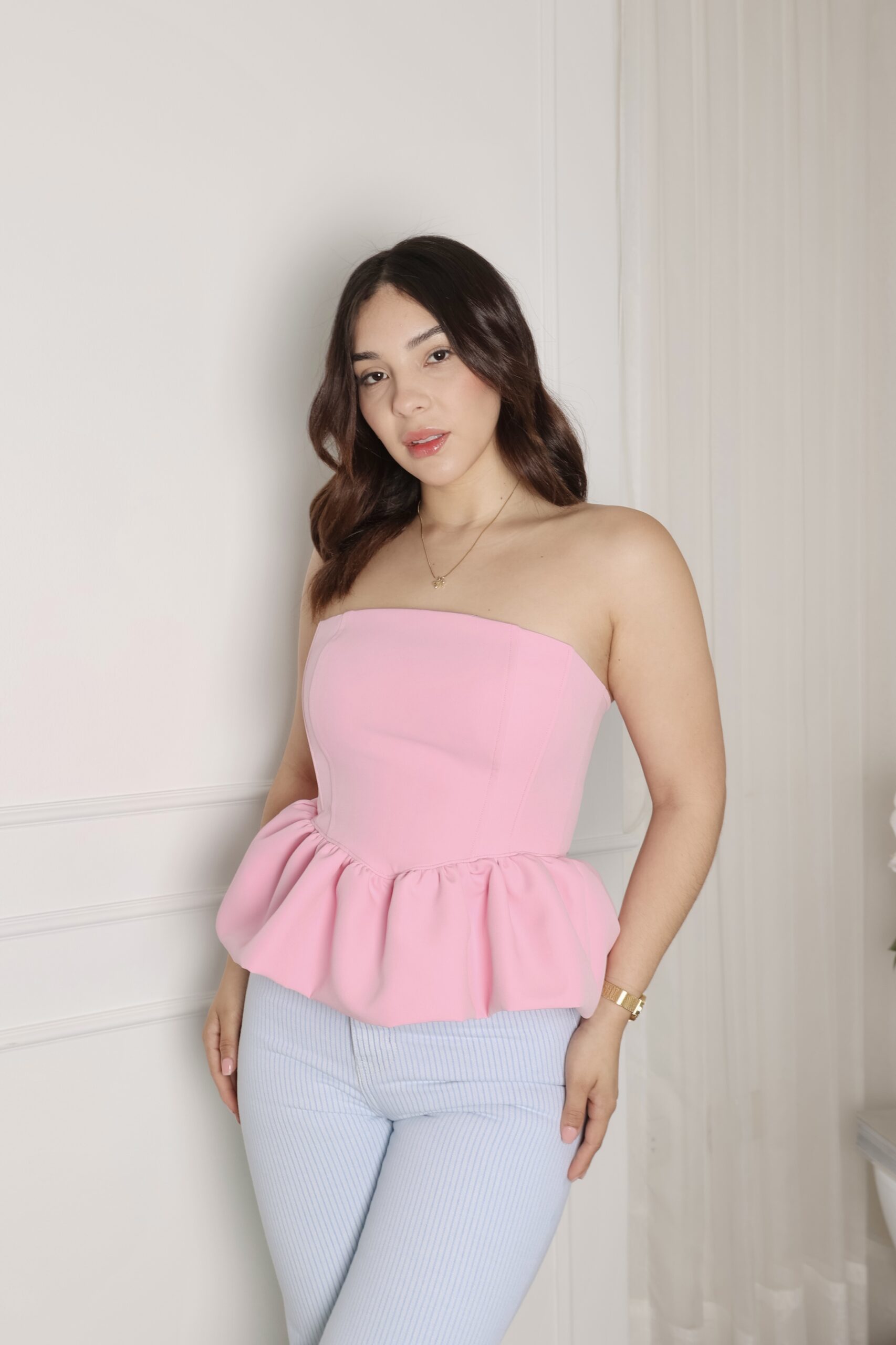 Blusa Peplum rosa - Imagen 2