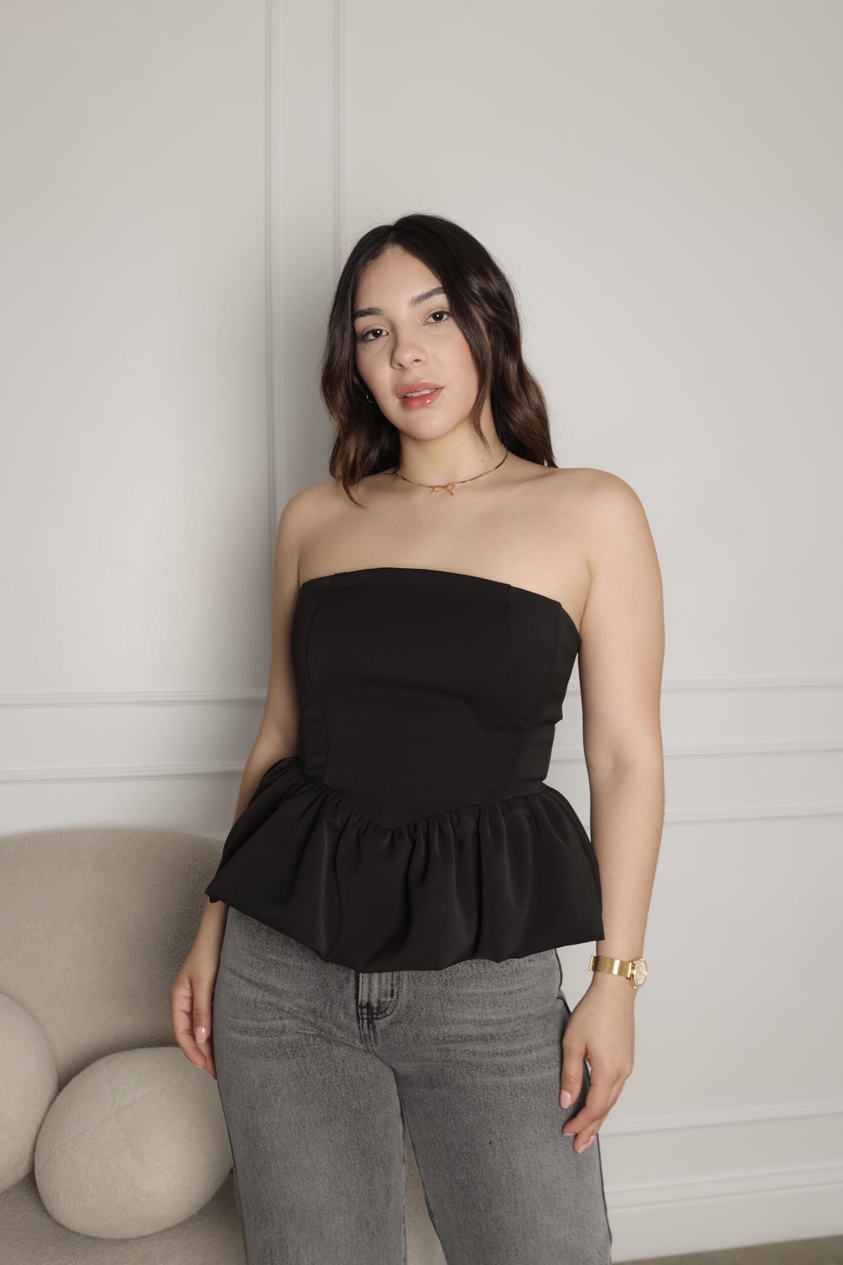 Blusa Peplum negro