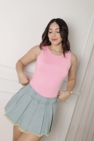 Falda plisada denim