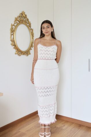 Maxi dress tejido rosa