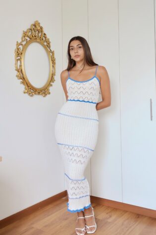 Maxi dress tejido azul