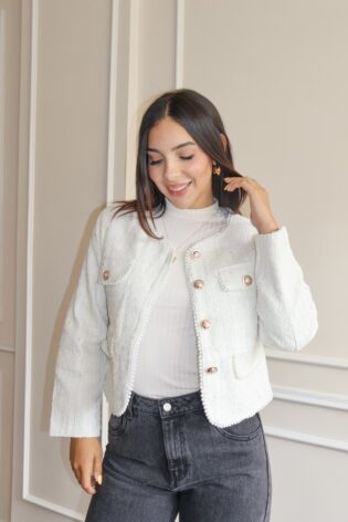 Abrigo tweed perla