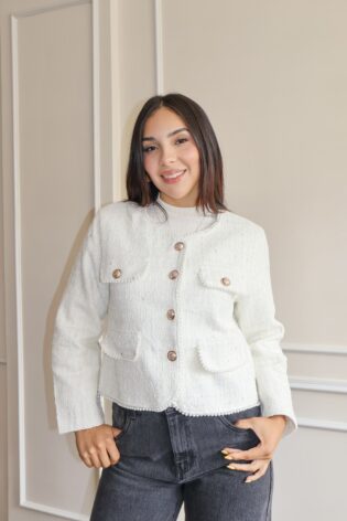 Abrigo tweed perla