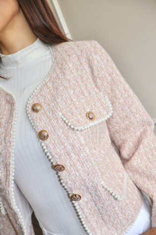 Abrigo tweed rosa