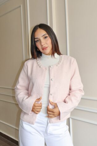 Abrigo tweed daysi rosa