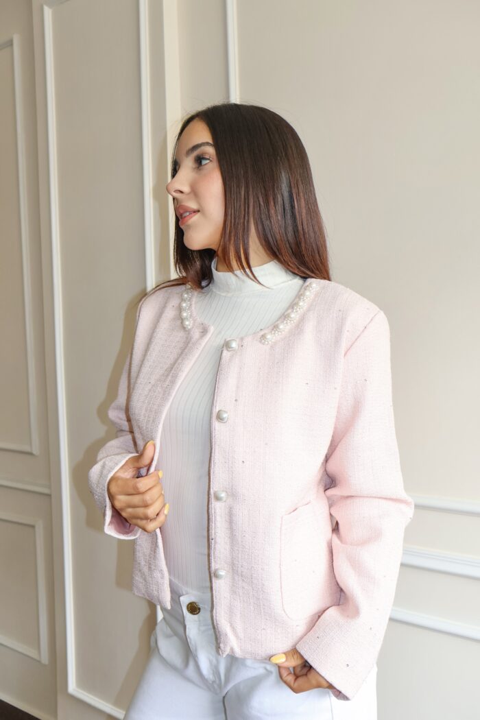 Abrigo tweed daysi rosa - Imagen 2