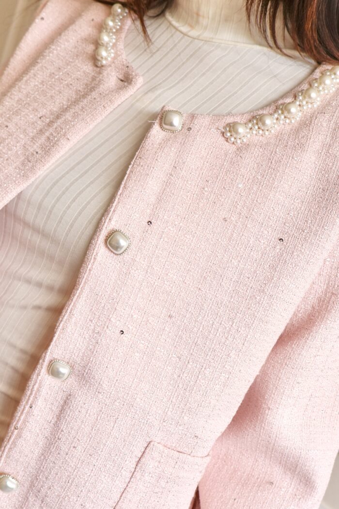 Abrigo tweed daysi rosa - Imagen 3