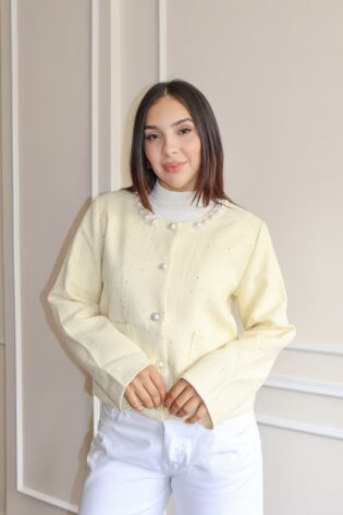 Abrigo tweed daysi amarillo