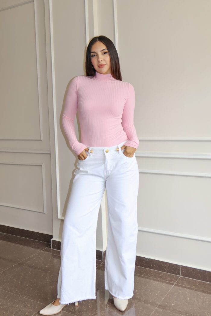 Wide leg tana blanco