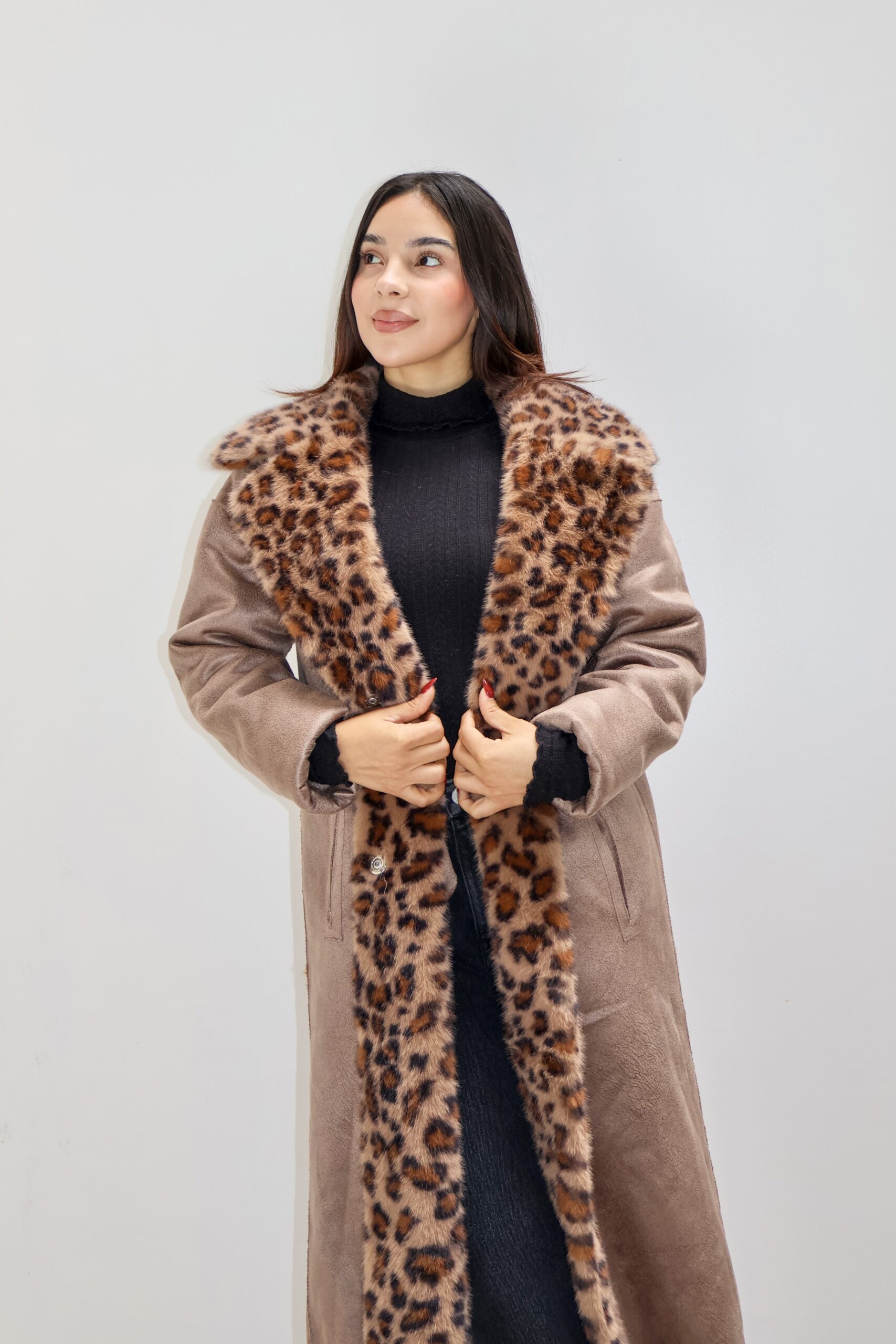 Maxi Abrigo print leopardo - Imagen 4